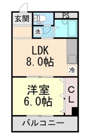 赤坂マンションの間取り画像