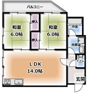 富士朝日町マンションの間取り画像