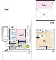小金井市緑町2丁目貸戸建て デザイナーズ住宅の間取り画像