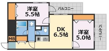 ライオンズシティ難波南の間取り画像