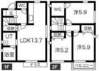 城屋敷戸建賃貸A棟の間取り画像