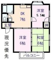 ローズキャッスルB棟の間取り画像