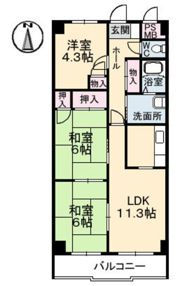 コスモス府中の間取り画像