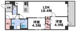 プレサンスNEO新深江リュミエルの間取り画像