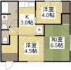 福田一戸建て借家東の間取り画像