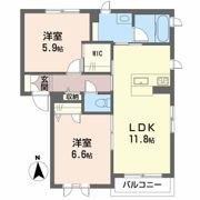 プロヌーブ南田宮 B棟の間取り画像