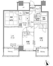 レジディアタワー目黒不動前の間取り画像