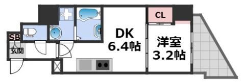 セレニテ難波ミラク参番館の間取り画像