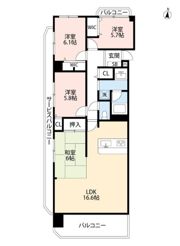 ヴェルビュ新屋敷東 401の間取り画像