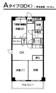 パインクレスト3号館の間取り画像