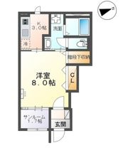 富山市神通本町新築アパートの間取り画像