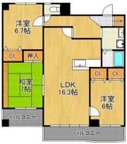アビタシオン蒲生の間取り画像