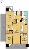 グランドパレス黒崎マークスタワー 1401号室の間取り画像