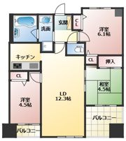 セレッソコート中之島の間取り画像