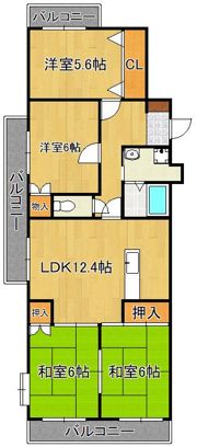 シャトレ諏訪町の間取り画像