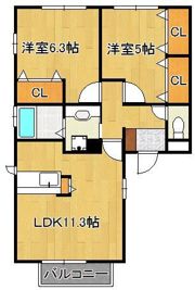 プラージュKJの間取り画像