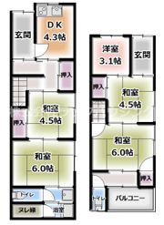 門真市寿町貸家の間取り画像