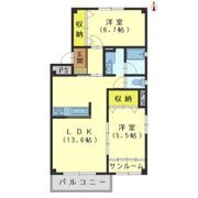 さくらハイツ1号棟の間取り画像