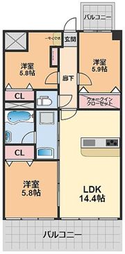 永田祝谷ビルの間取り画像