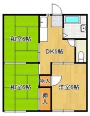 コーポラスタカハB棟の間取り画像