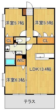 CLAIRひびきの二番館の間取り画像