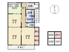 若竹コーポの間取り画像