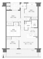 リビンコート問屋町ウエストの間取り画像