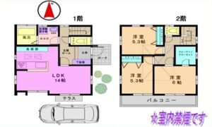 三鷹市井口 一戸建て貸家の間取り画像
