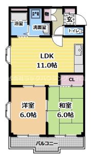 紅陽館Ⅱの間取り画像