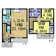 花井メゾネット借家の間取り画像