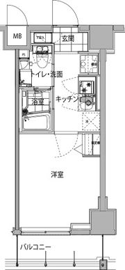 ハーモニーレジデンス品川ウエスト#002の間取り画像