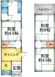 大久保町5丁目戸建ての間取り画像