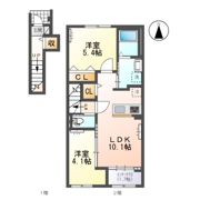 木曽川町門間南屋敷新築アパートの間取り画像