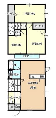 LA・CREA亀山の間取り画像