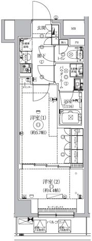 GENOVIA北池袋skygardenの間取り画像