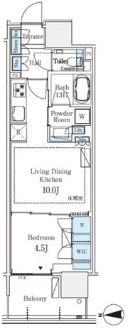 グランドシティタワー月島の間取り画像