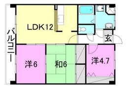 グリチネ松山インターシティの間取り画像