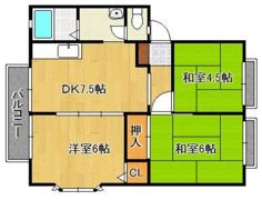 サンビレッジ横代 B棟の間取り画像