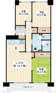 入船西エステート1号棟の間取り画像