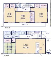 見沼区御蔵戸建の間取り画像