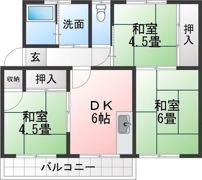 洞ヶ山住宅壱号棟の間取り画像