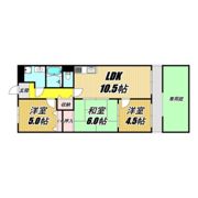 芦屋三木マンションの間取り画像