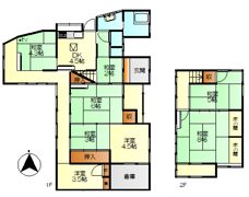 西鹿田2丁目14番戸建の間取り画像