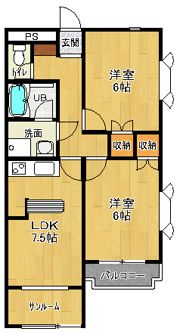 上島ロイドアパートA棟の間取り画像