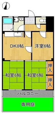 ミリオンコーポラス鷹の巣 102号室の間取り画像