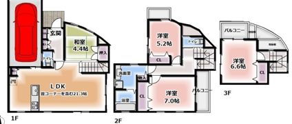 宮前町戸建の間取り画像