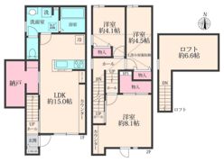 （仮）吉川市木売2丁目新築アパートの間取り画像