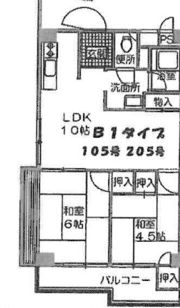 ハイツ西野の間取り画像