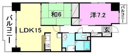 ラポール来住町の間取り画像