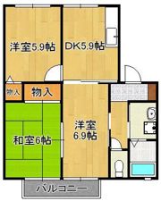 ベルクール D棟の間取り画像